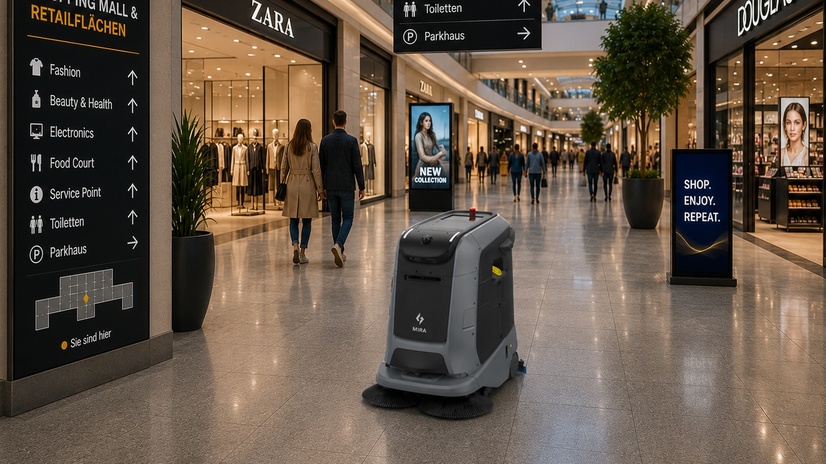 Čistilni robot Gausium Marvel v trgovskem centru